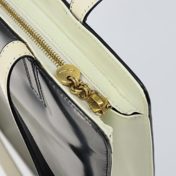 Salvatore Ferragamo Gancini Tote Bag Patent leather Black Gold Auth ka1865