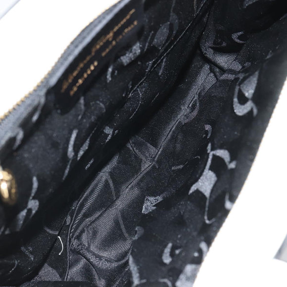 Salvatore Ferragamo Gancini Tote Bag Patent leather Black Gold Auth ka1865