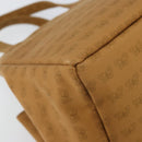 BOTTEGA VENETA Hand Bag Canvas Brown Gold Auth ka1866-14
