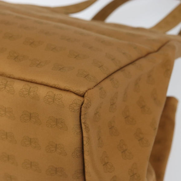 BOTTEGA VENETA Hand Bag Canvas Brown Gold Auth ka1866