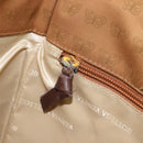 BOTTEGA VENETA Hand Bag Canvas Brown Gold Auth ka1866-19