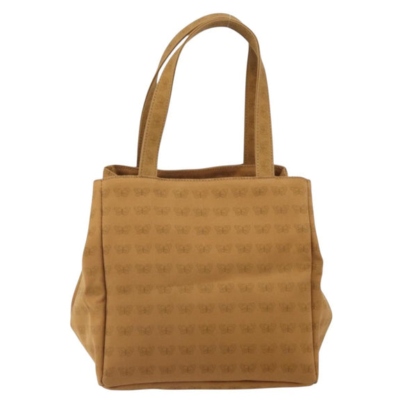 BOTTEGA VENETA Hand Bag Canvas Brown Gold Auth ka1866