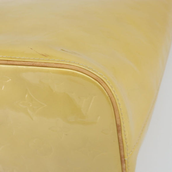 LOUIS VUITTON Monogram Vernis Houston Hand Bag Beige M91004 LV Auth ka1869