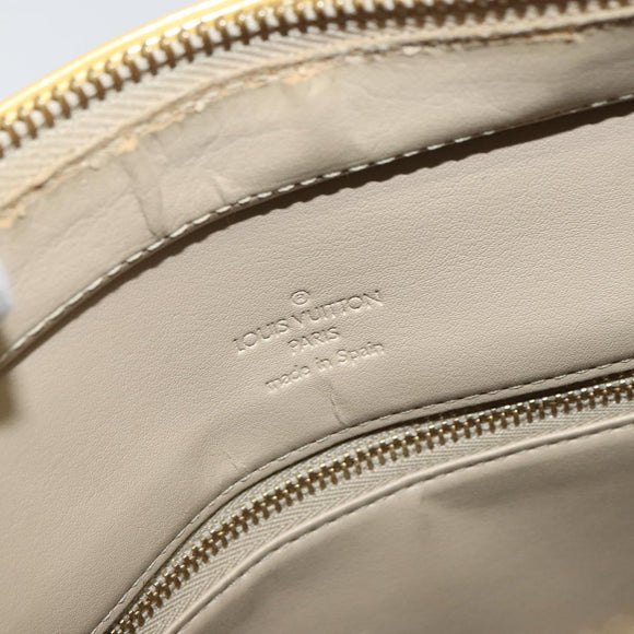 LOUIS VUITTON Monogram Vernis Houston Hand Bag Beige M91004 LV Auth ka1869