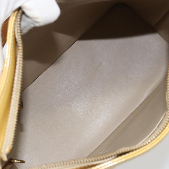 LOUIS VUITTON Monogram Vernis Houston Hand Bag Beige M91004 LV Auth ka1869