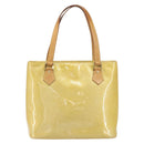 LOUIS VUITTON Monogram Vernis Houston Hand Bag Beige M91004 LV Auth ka1869-13