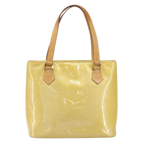 LOUIS VUITTON Monogram Vernis Houston Hand Bag Beige M91004 LV Auth ka1869
