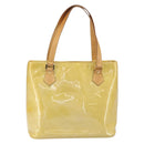 LOUIS VUITTON Monogram Vernis Houston Hand Bag Beige M91004 LV Auth ka1869-2