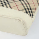 BURBERRY Nova Check Shoulder Bag Canvas Leather Beige Silver Auth ka1870-10