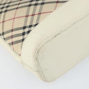 BURBERRY Nova Check Shoulder Bag Canvas Leather Beige Silver Auth ka1870-11