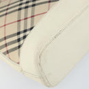 BURBERRY Nova Check Shoulder Bag Canvas Leather Beige Silver Auth ka1870-13