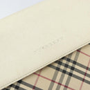 BURBERRY Nova Check Shoulder Bag Canvas Leather Beige Silver Auth ka1870-15