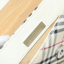 BURBERRY Nova Check Shoulder Bag Canvas Leather Beige Silver Auth ka1870-17
