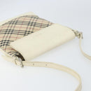 BURBERRY Nova Check Shoulder Bag Canvas Leather Beige Silver Auth ka1870-6