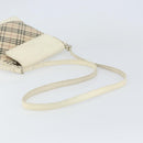 BURBERRY Nova Check Shoulder Bag Canvas Leather Beige Silver Auth ka1870-7
