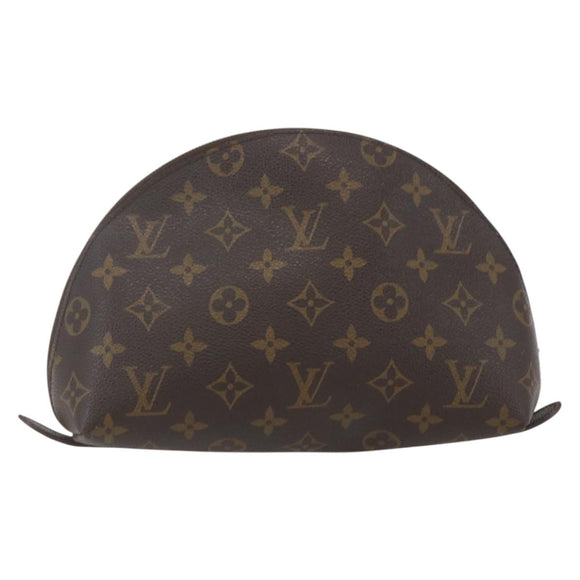 LOUIS VUITTON Monogram Trousse Demi Ronde Cosmetic Pouch M47520 LV Auth ka1872