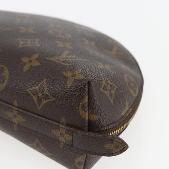 LOUIS VUITTON Monogram Trousse Demi Ronde Cosmetic Pouch M47520 LV Auth ka1872