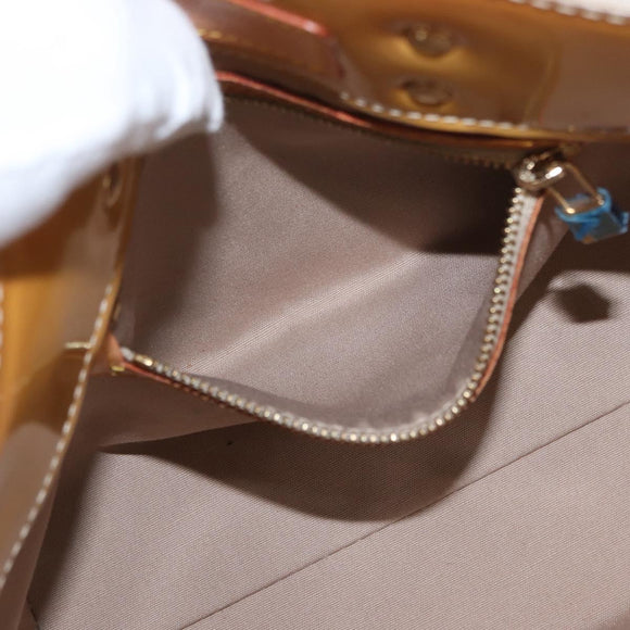 LOUIS VUITTON Monogram Vernis Reade PM Hand Bag Beige M91144 LV Auth ka1876