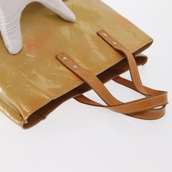 LOUIS VUITTON Monogram Vernis Reade PM Hand Bag Beige M91144 LV Auth ka1876