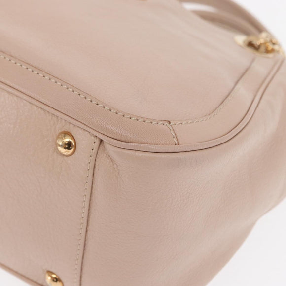 Salvatore Ferragamo Gancini Hand Bag Leather Pink Gold Auth ka1877V