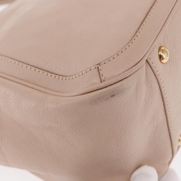 Salvatore Ferragamo Gancini Hand Bag Leather Pink Gold Auth ka1877V