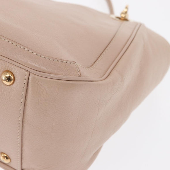 Salvatore Ferragamo Gancini Hand Bag Leather Pink Gold Auth ka1877V