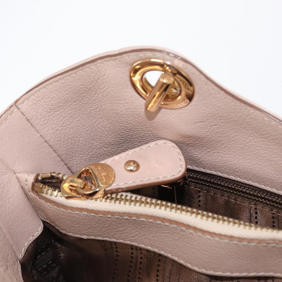 Salvatore Ferragamo Gancini Hand Bag Leather Pink Gold Auth ka1877V