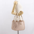 Salvatore Ferragamo Gancini Hand Bag Leather Pink Gold Auth ka1877V-29