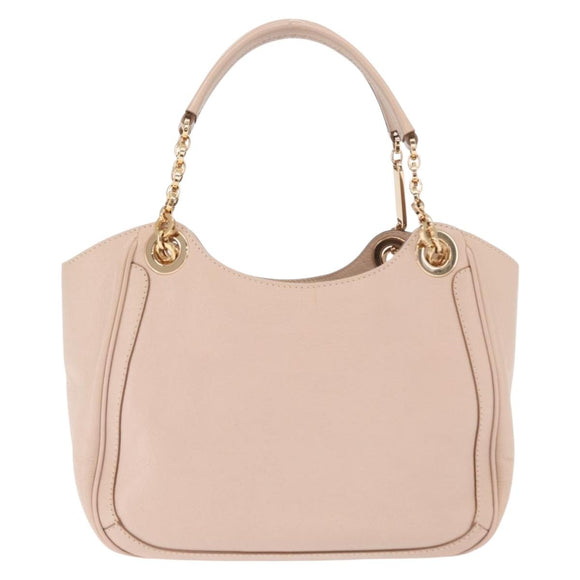 Salvatore Ferragamo Gancini Hand Bag Leather Pink Gold Auth ka1877V
