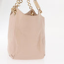 Salvatore Ferragamo Gancini Hand Bag Leather Pink Gold Auth ka1877V-4