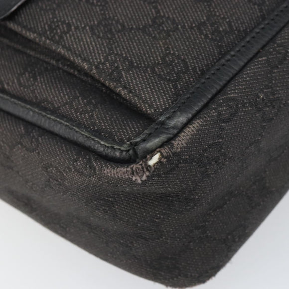 GUCCI GG Canvas Hand Bag Black Silver 268639 Auth ka1878