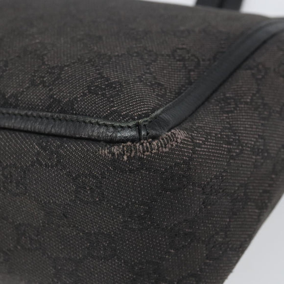 GUCCI GG Canvas Hand Bag Black Silver 268639 Auth ka1878