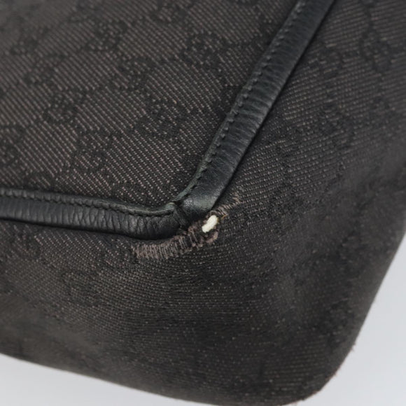 GUCCI GG Canvas Hand Bag Black Silver 268639 Auth ka1878