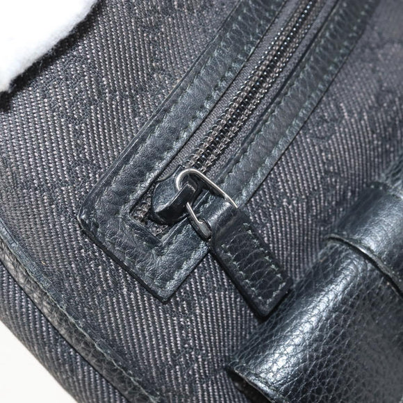 GUCCI GG Canvas Hand Bag Black Silver 268639 Auth ka1878