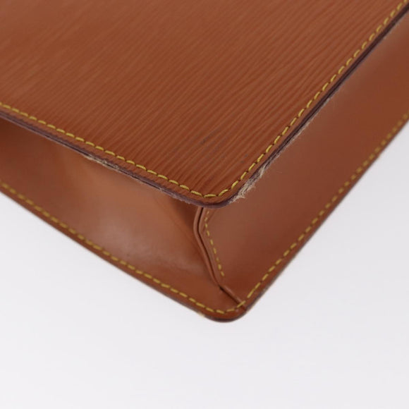 LOUIS VUITTON Epi Pochette Homme Bag Brown Zipangu Gold M52528 LV Auth ka1883