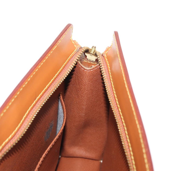 LOUIS VUITTON Epi Pochette Homme Bag Brown Zipangu Gold M52528 LV Auth ka1883