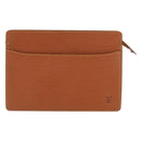 LOUIS VUITTON Epi Pochette Homme Bag Brown Zipangu Gold M52528 LV Auth ka1883-13