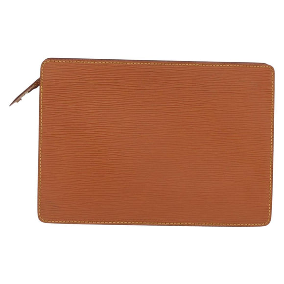 LOUIS VUITTON Epi Pochette Homme Bag Brown Zipangu Gold M52528 LV Auth ka1883