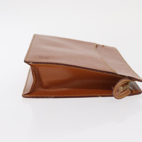 LOUIS VUITTON Epi Pochette Homme Bag Brown Zipangu Gold M52528 LV Auth ka1883