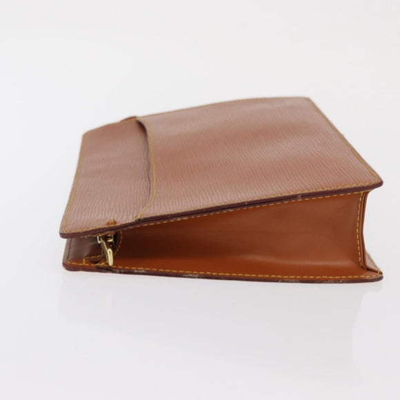 LOUIS VUITTON Epi Pochette Homme Bag Brown Zipangu Gold M52528 LV Auth ka1883