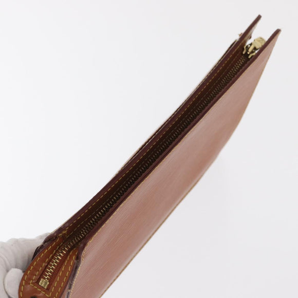 LOUIS VUITTON Epi Pochette Homme Bag Brown Zipangu Gold M52528 LV Auth ka1883