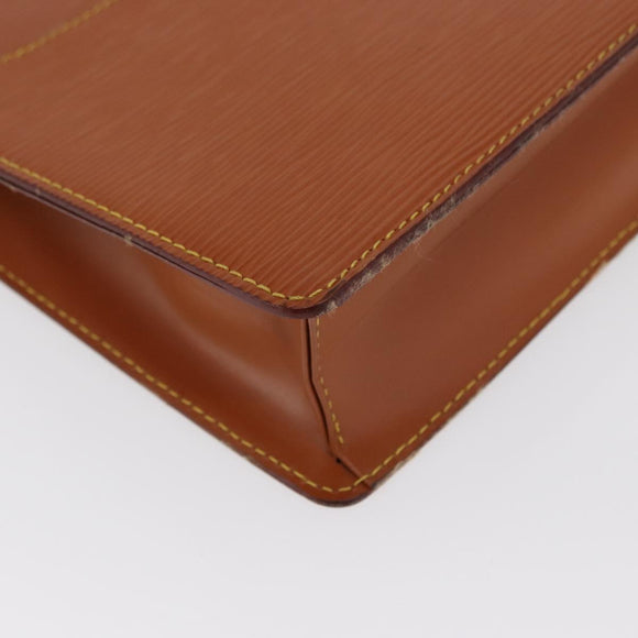 LOUIS VUITTON Epi Pochette Homme Bag Brown Zipangu Gold M52528 LV Auth ka1883