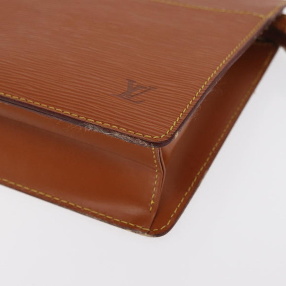 LOUIS VUITTON Epi Pochette Homme Bag Brown Zipangu Gold M52528 LV Auth ka1883