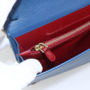 PRADA Chain Wallet Shoulder Bag Leather Blue Gold Auth ka1886V-19