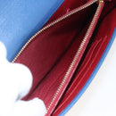 PRADA Chain Wallet Shoulder Bag Leather Blue Gold Auth ka1886V-23