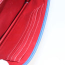 PRADA Chain Wallet Shoulder Bag Leather Blue Gold Auth ka1886V-25