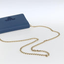 PRADA Chain Wallet Shoulder Bag Leather Blue Gold Auth ka1886V-7
