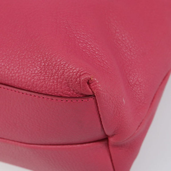 Salvatore Ferragamo Gancini Tote Bag Leather Pink Gold Auth ka1890V