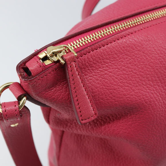 Salvatore Ferragamo Gancini Tragetasche Leder Rosa Gold Auth ka1890V