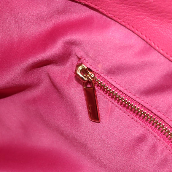 Salvatore Ferragamo Gancini Tragetasche Leder Rosa Gold Auth ka1890V